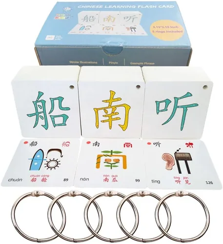 Símbolos jeroglíficos de pictografía alfabeto chino aprendizaje Color Flash Tarjetas de memoria Mandarín Edición de caracteres simplificados, Pinyin