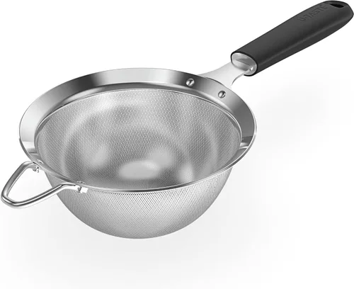 Miniatura 18 de Colador de malla de acero inoxidable 18/8: U-Taste Colador de alimentos de malla fina de cocina de 3.9 pulgadas con mango de silicona resistente (4)