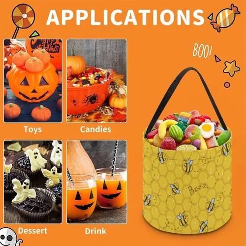 Miniatura 3 de Lindas ranas Kawaii de Halloween, cubo de truco o trato, bolsa de dulces para niños, decoraciones de Halloween