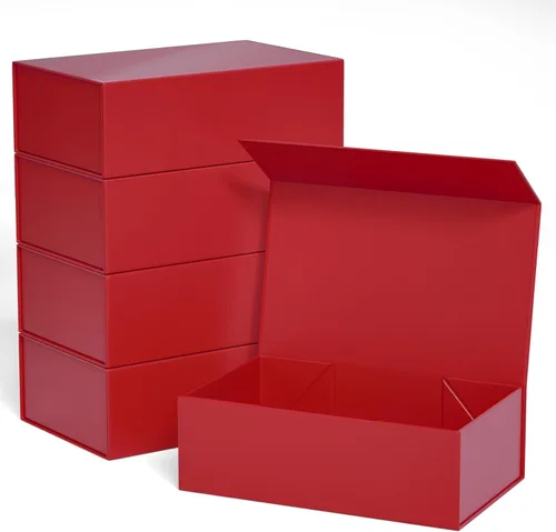 Miniatura 17 de Caja de regalo rosa de 10" x 6" x 3" con tapa de cierre magnético, caja de regalo para regalos, cajas de regalo de dama de honor, caja bonita, caja