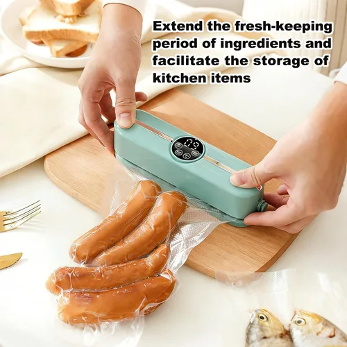 Miniatura 3 de Máquina selladora al vacío de mano 3 en 1 para bolsas y tarros, sellador al vacío de grado alimenticio con 10 bolsas aptas para alimentos, también