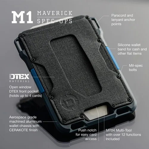 Miniatura 3 de Dango - Cartera M1 Maverick de aluminio mecanizado CNC, bloqueo RFID, fabricada en Estados Unidos