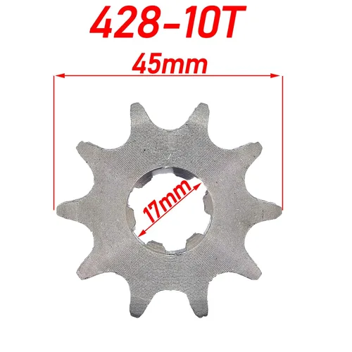Miniatura 2 de 428-10T-0.669 in - Piñón de motor delantero para motocicleta se adapta a motocicletas de 50 cc, 70 cc, 110 cc, 125 cc, mini bicicleta ATV Quad