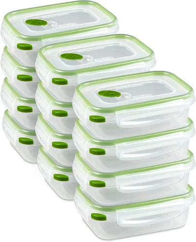 Sterilite Ultra-Seal 3.1 tazas rectángulo, recipiente hermético para almacenamiento de alimentos, tapa con pestillo, apto para microondas y
