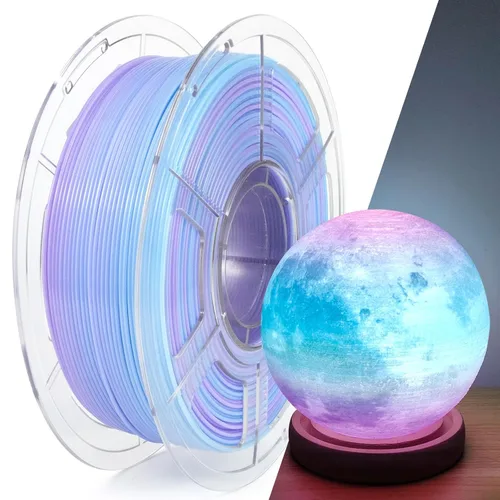 Miniatura 34 de IEMAI Paquete de filamento PETG de 0.069 in, filamento de impresora 3D multicolor translúcido degradado de hasta 23.622 in/s de impresión rápida, 4