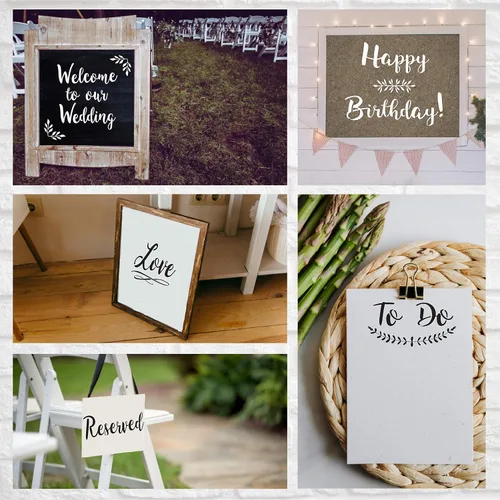 Miniatura 5 de Kit de plantillas para plantillas de caligrafía boutique, 45 piezas reutilizables, letras superiores, minúsculas, grandes y pequeños, números