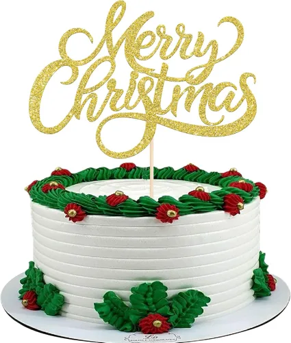 Miniatura 22 de Rsstarxi 1 Paquete Decoración para Pastel Feliz Cumpleaños Jesús con Purpurina Natividad Navidad Palillo para Pastel Decoraciones de Pastel
