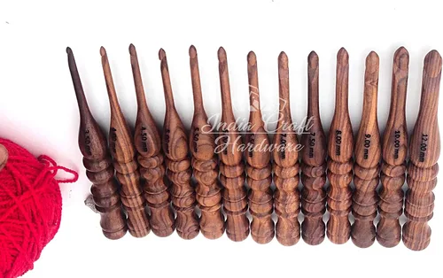 Miniatura 3 de Ganchos de ganchillo de madera tallados a mano, mango de palisandro, gancho de ganchillo de punto, aguja de tejer, hilo de tejer, el mejor regalo