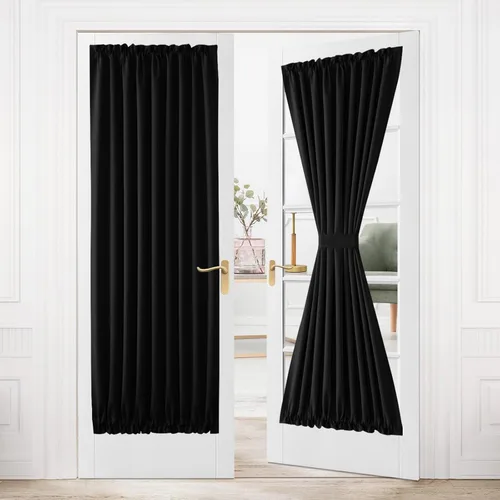 Miniatura 21 de DWCN Cortinas para puerta francesa: cortina térmica con bolsillo para barra para puertas con ventana de vidrio, puertas de cocina y patio