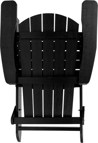 Miniatura 6 de Flash Furniture Charlestown – Silla plegable Adirondack de poliresina para interiores o exteriores, resistente a la intemperie, color negro