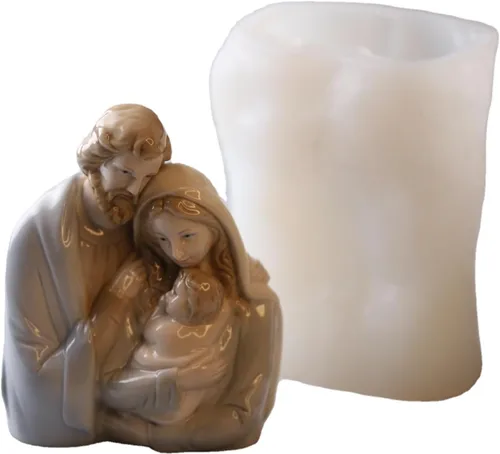 Miniatura 5 de Molde de vela de silicona de familia virgen católica DIY Jesús abrazando bebé retrato resina yeso que hace herramienta hecha a mano Molud Silicona