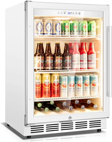 Miniatura 9 de Velivi Mini refrigerador con puerta de cristal, nevera pequeña, escritorio, enfriador de bebidas para bebidas de cerveza, 1.4 pies cúbicos