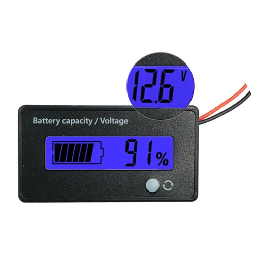 Medidor de batería DC de 12V 24V 36V 48V 72V, indicador medidor monitor de voltaje de capacidad de la batería, probador de batería de ácido-plomo e