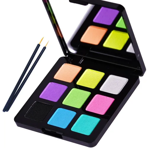 Bowitzki Delineador de ojos activado por agua Hydra Liner Graphic Cake Aqua Eye Liner Retro Maquillaje Pastel UV Glow Color Neon Face Body Paint