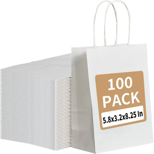 Miniatura 9 de RACETOP Bolsas de Papel Marrón Grandes con Asas al Por Mayor 100 Piezas 16x6x12 Pulgadas Bolsas de Regalo al Por Mayor, Bolsas de Papel Kraft Marrón