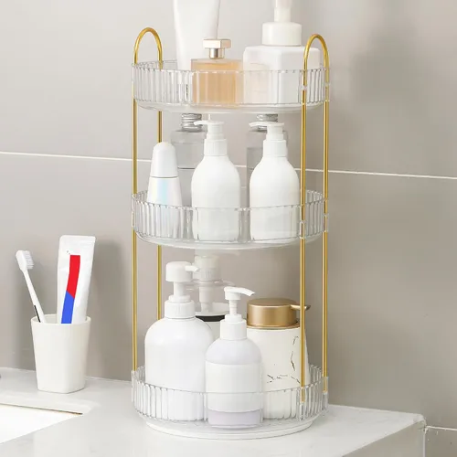 Miniatura 9 de YCIA&DONE Organizador de maquillaje giratorio de 360 grados y almacenamiento para encimera de tocador de 1 nivel, organizadores de cosméticos