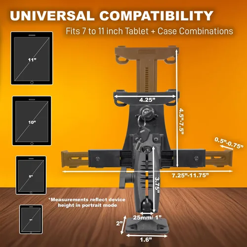 Miniatura 3 de iBOLT TabDock Dock'n Lock Bizmount - Soporte de base de taladro de bloqueo industrial resistente para todas las tabletas de 7 a 10 pulgadas