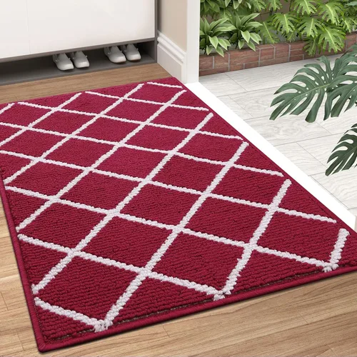 Miniatura 6 de Finchitty Alfombra para Puerta Interior, Resistente a la Suciedad y Absorbente, de Perfil Bajo, Antideslizante, Lavable, Alfombras de Piso