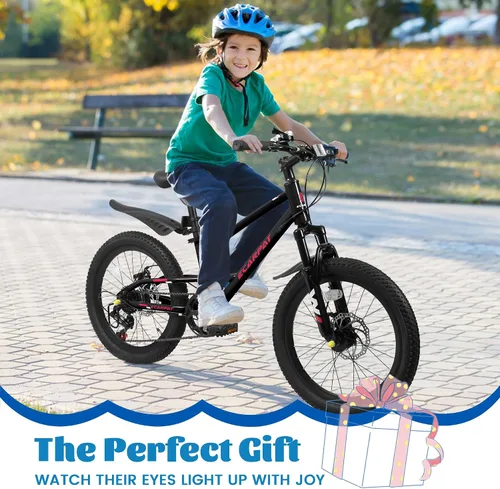Miniatura 8 de Bicicleta de montaña para niños de 20 pulgadas, bicicleta de montaña para niños y niñas de 8 a 12 años, 7 velocidades para adolescentes, bicicletas