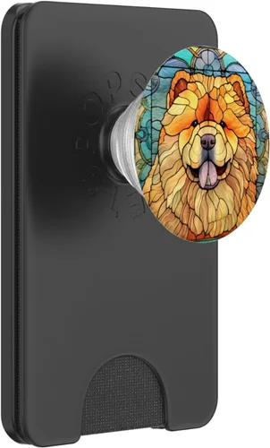 Miniatura 7 de Chow Chow Dog - PopSockets PopGrip estándar con vitrales para perros