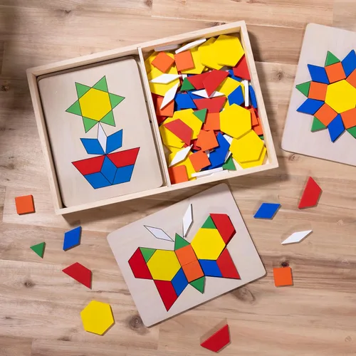 Miniatura 8 de Melissa & Doug, Juego clásico de bloques de patrones y pizarras, Estándar, Multi