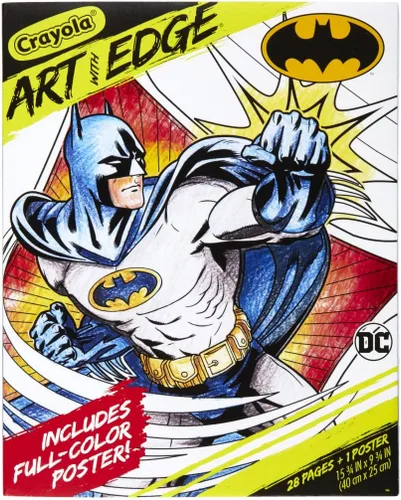 Crayola Dibujos para colorear de Batman (28 páginas), incluye póster de Batman, colorear para adultos, regalo coleccionable