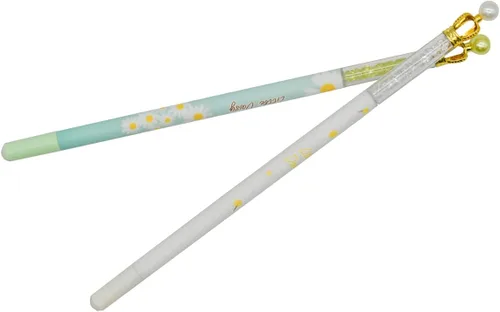 Miniatura 8 de 12 bolígrafos de margaritas Fanshion Crown Pen Pearl Floral Pen con tinta negra de 0.020 in para fiesta escolar, cumpleaños, oficina, fiesta, bodas