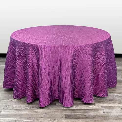Miniatura 42 de Your Chair Covers - Mantel redondo de tafetán arrugado de 132 pulgadas - Mantel de comedor color champán, brillante aplastado para bodas, fiestas