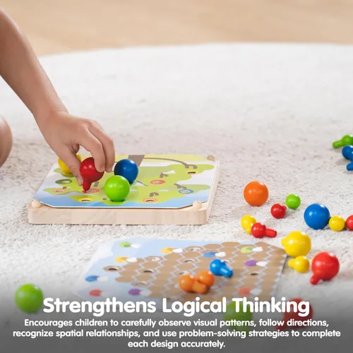 Miniatura 6 de PlanToys® Creative Peg Board juguete de madera para niños de 3 años en adelante Juego educativo Montessori para la imaginación, habilidades