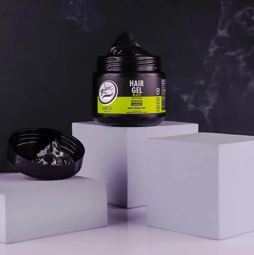 Miniatura 2 de Gel para el cabello negro Rolda para hombres - Gel de peinado de sujeción media con carbón activado para aspecto húmedo - Cubre las canas y realza
