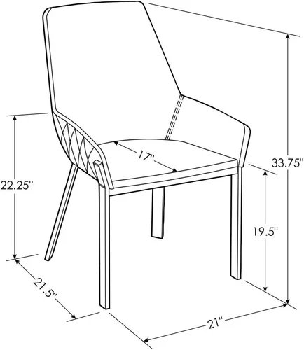 Miniatura 2 de ZURI Sydney Silla de comedor de cuero sintético marrón con patas de acero inoxidable cepillado