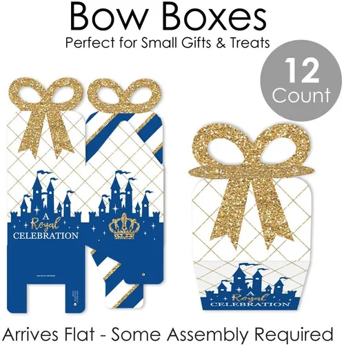 Miniatura 6 de Big Dot of Happiness Royal Prince Charming – Cajas de regalo cuadradas – Cajas de lazo para baby shower o fiesta de cumpleaños – Juego de 12