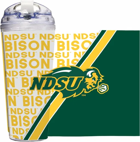 Miniatura 63 de Rico Industries Taza acrílica NCAA estándar de 24 onzas con tapa con bisagra, taza de doble pared oficialmente licenciada con pajita