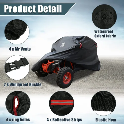 Miniatura 3 de X AUTOHAUX Cubierta UTV impermeable para lluvia, tela Oxford, accesorios para Polaris RZR XP 1000 900 S Trail Turbo para Ranger 570 700 800 900 1000