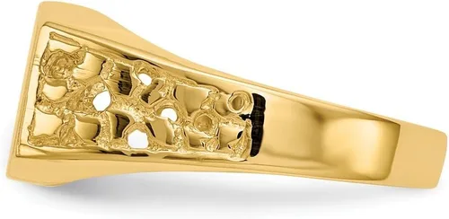 Miniatura 3 de Anillo de sello con monograma grabable de oro amarillo sólido de 14 k para hombre, talla 9, Metal