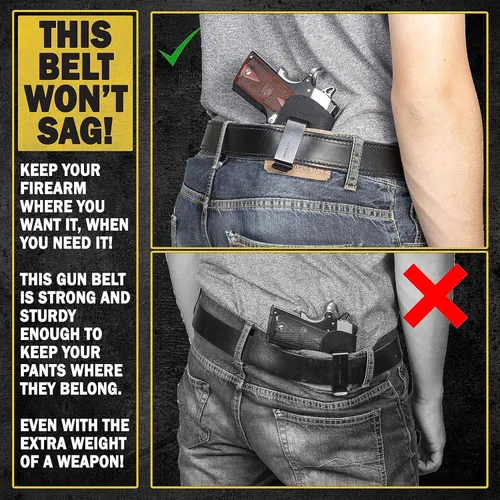 Miniatura 2 de Relentless Tactical El mejor cinturón de cuero para pistola Fabricado en Estados Unidos Cinturón oculto EDC para hombre Marrón