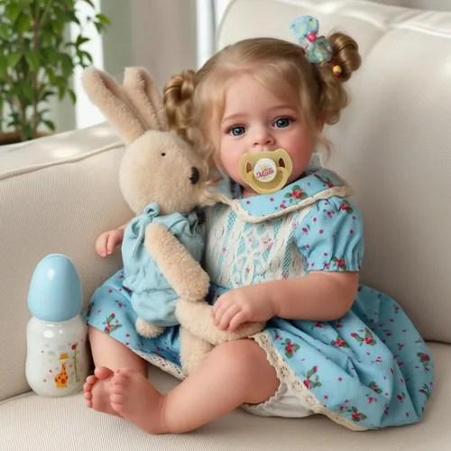 Miniatura 11 de JIZHI Muñecas de Bebé Reborn Realistas - Muñecas de Bebé Recién Nacido Realistas de 18 Pulgadas Niña Rubia Hechas a Mano Muñecas de Niños Pequeños
