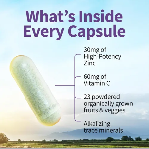 Miniatura 3 de Garden of Life Vitamina de zinc, suplemento alimenticio con vitamina C, vegano, 60 cápsulas