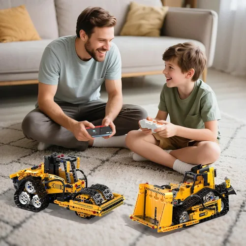 Miniatura 6 de Kit de robótica STEM 5 en 1 para niños de 6 a 14 años, excavadora STEM remota y controlada por aplicaciones/camión/robot/topadora/rodillo, 535