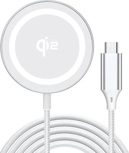 Yootech Cargador Mag-Safe, almohadilla de carga inalámbrica súper rápida certificada Qi2, carga magnética real de 15 W, compatible con iPhone 17/17