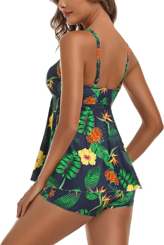 Miniatura 5 de Ethlauff Trajes de baño modestos para mujer, tankini de dos piezas con pantalones cortos