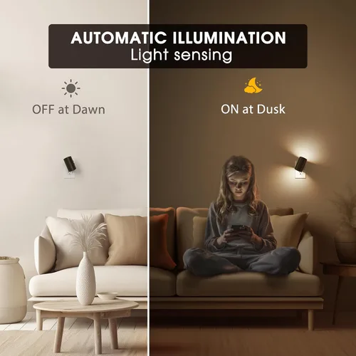Miniatura 2 de Briignite - Luces nocturnas led enchufables, 3CCT, sensor de anochecer a amanecer, de 3000 K, regulable para pasillo, dormitorio, escalera, paquete