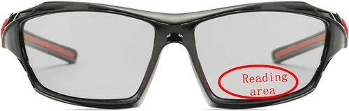 Miniatura 2 de Gafas de lectura bifocales fotocromáticas de transición para hombres y mujeres, gafas de sol deportivas cuadradas rojas para lectores 0 ~+4.00
