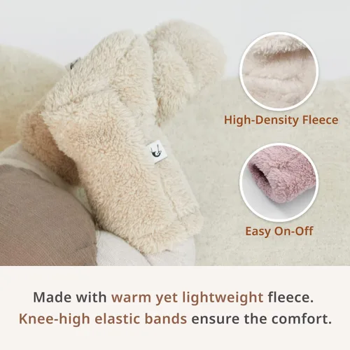 Miniatura 6 de Konny Botines de invierno de forro polar mullidos y acogedores para bebés (beige), regalos de Año Nuevo, calentadores de pies para bebés recién