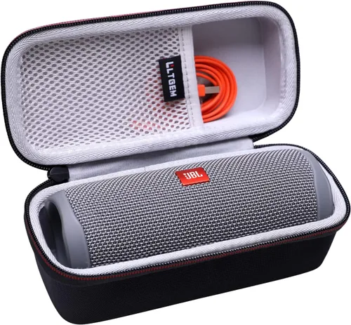 Miniatura 16 de LTGEM - Funda compatible con JBL Flip 7/5/6/Grip Altavoz Bluetooth portátil impermeable, bolsa de almacenamiento de viaje para oficina, color negro
