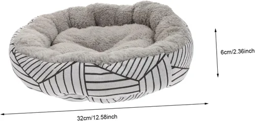 Miniatura 9 de ORFOFE Cama compacta de forro polar de cordero para mascotas, tapete para dormir para gatos y perros, cálido y ligero, portátil, cojín