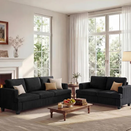 Miniatura 13 de Apicizon Cloud Couches Juegos de Muebles para Sala de Estar, Juego de Sofá Loveseat de 2 Plazas y Sofá de 3 Plazas para Dormitorio, Cómodo Sofá Cama