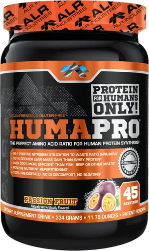 Miniatura 17 de ALR Industries Humapro Matriz de aminoácidos y proteínas para seres humanos 99% de utilización para músculo magro Vegano, sin gluten 334g
