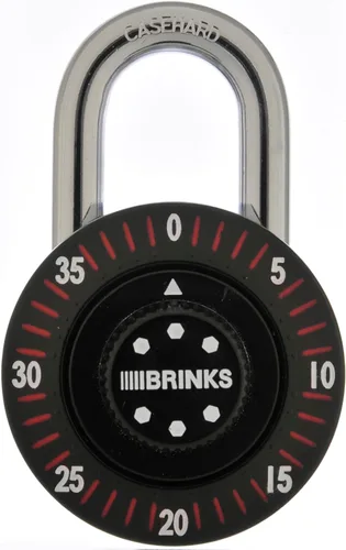 BRINKS Candado de combinación de esfera de 1.969 in – Gimnasio resistente, casillero escolar y candado de bicicleta, grillete de acero endurecido,