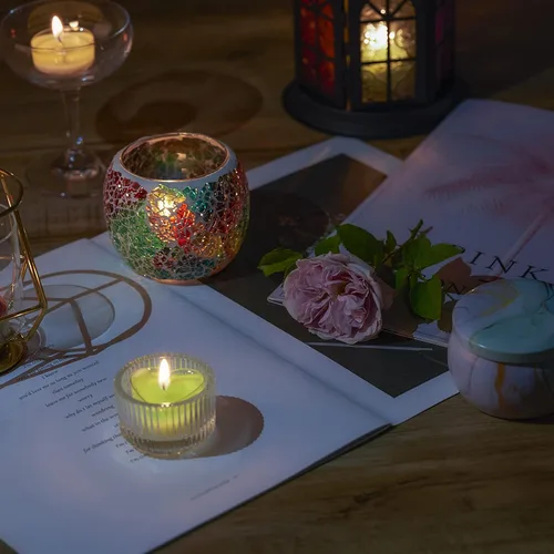 Miniatura 5 de CandMak Vasos de vela de té, 50 piezas de plástico de policarbonato transparente vacío molde de luz de té recipiente de lata con 50 mechas de vela